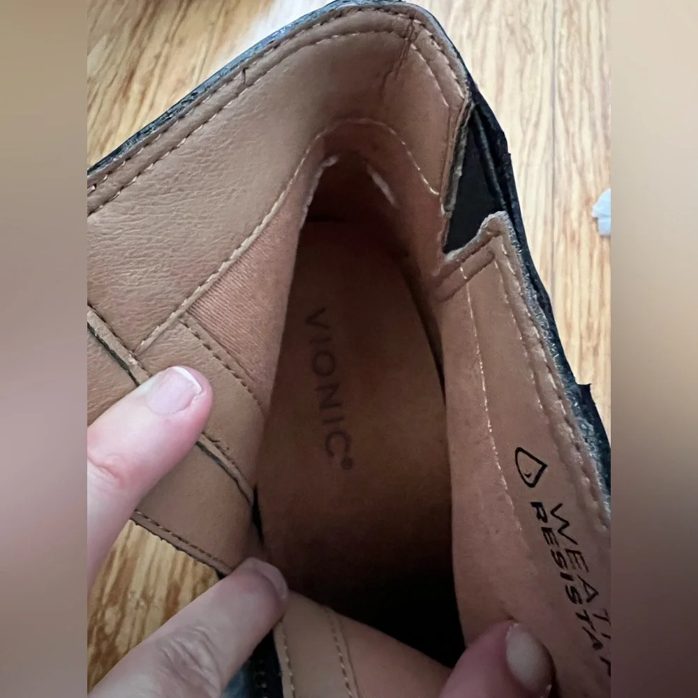 Vionic Black Ankle Boots with Tassel Detail - Picture 4 of 6